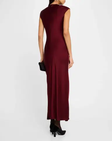 ARGENT Cap-Sleeve Bias Viscose Satin Maxi Dress | Thumbnail 2 ARGENT Cap-Sleeve Bias Viscose Satin Maxi Dress | Thumbnail 2