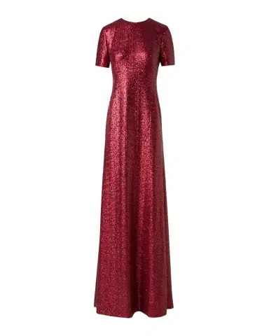 Akris Short-Sleeve Stretch Paillette Jersey Gown | Thumbnail 1 Akris Short-Sleeve Stretch Paillette Jersey Gown | Thumbnail 1