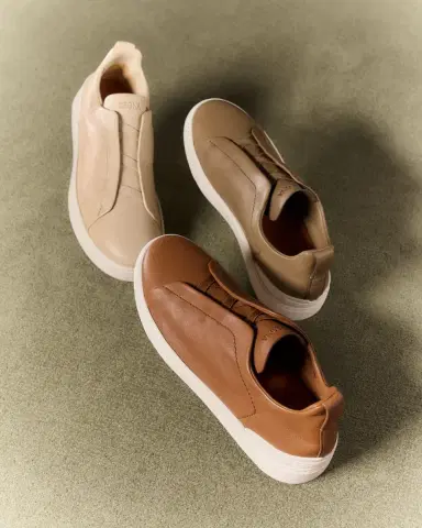 ZEGNA Men 's Triple Stitch Deerskin Leather Slip-On Sneakers | Thumbnail 4 ZEGNA Men 's Triple Stitch Deerskin Leather Slip-On Sneakers | Thumbnail 4