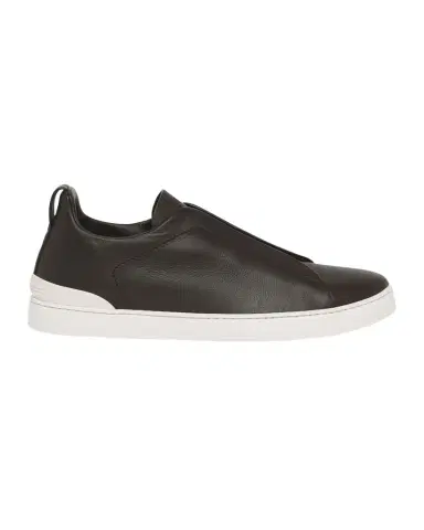 ZEGNA Men 's Triple Stitch Deerskin Leather Slip-On Sneakers | Thumbnail 1 ZEGNA Men 's Triple Stitch Deerskin Leather Slip-On Sneakers | Thumbnail 1
