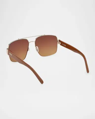 MCM Men's MW0008M Metal Double-Bridge Square Sunglasses | Thumbnail 2 MCM Men's MW0008M Metal Double-Bridge Square Sunglasses | Thumbnail 2