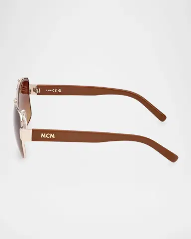 MCM Men's MW0008M Metal Double-Bridge Square Sunglasses | Thumbnail 4 MCM Men's MW0008M Metal Double-Bridge Square Sunglasses | Thumbnail 4