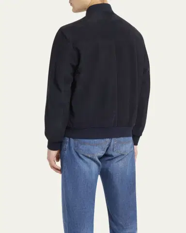 Brioni Men's Perferated Suede Bomber Jacket | Thumbnail 3 Brioni Men's Perferated Suede Bomber Jacket | Thumbnail 3