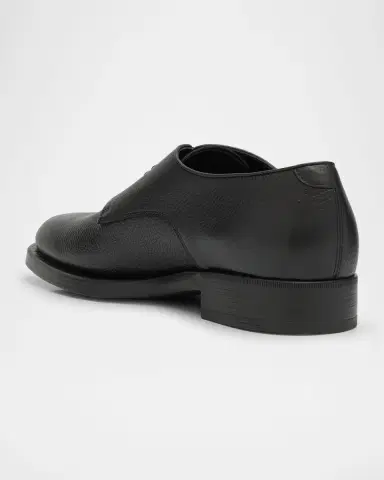 Giorgio Armani Men's Grained Leather Derby Shoes | Thumbnail 4 Giorgio Armani Men's Grained Leather Derby Shoes | Thumbnail 4