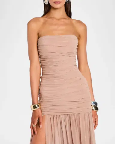 Retrofête Adele Ruched Strapless Maxi Dress | Thumbnail 2 Retrofête Adele Ruched Strapless Maxi Dress | Thumbnail 2