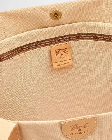 Il Bisonte Caramella Medium Canvas Shopper Tote Bag | Thumbnail 4 Il Bisonte Caramella Medium Canvas Shopper Tote Bag | Thumbnail 4