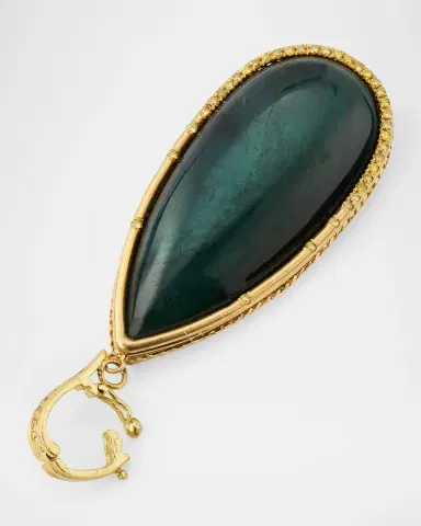 Dominique Cohen 18K Yellow Gold Limited Grande Drop Diamond and Tourmaline Pendant | Thumbnail 4 Dominique Cohen 18K Yellow Gold Limited Grande Drop Diamond and Tourmaline Pendant | Thumbnail 4