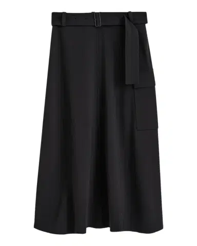 Joseph Pernette Belted A-Line Midi Skirt | Thumbnail 1 Joseph Pernette Belted A-Line Midi Skirt | Thumbnail 1