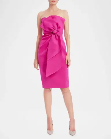 Badgley Mischka Collection Strapless Bow-Front Bodycon Dress | Thumbnail 2 Badgley Mischka Collection Strapless Bow-Front Bodycon Dress | Thumbnail 2