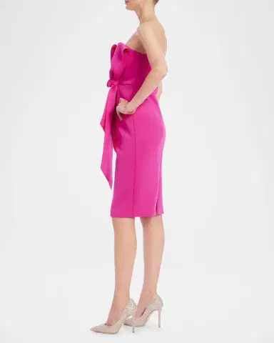 Badgley Mischka Collection Strapless Bow-Front Bodycon Dress | Thumbnail 4 Badgley Mischka Collection Strapless Bow-Front Bodycon Dress | Thumbnail 4