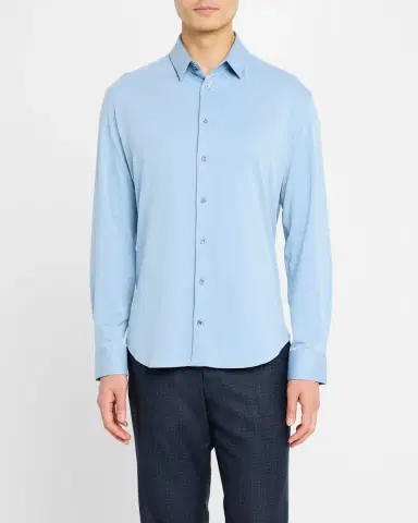 Giorgio Armani Men's Flex Tortona Cotton Jersey Sport Shirt | Thumbnail 4 Giorgio Armani Men's Flex Tortona Cotton Jersey Sport Shirt | Thumbnail 4