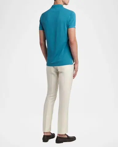 TOM FORD Men 's Lyocell Pique Polo Shirt | Thumbnail 2 TOM FORD Men 's Lyocell Pique Polo Shirt | Thumbnail 2