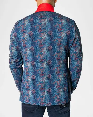 Maceoo Men's Descartes Damask Unconstructed Blazer | Thumbnail 2 Maceoo Men's Descartes Damask Unconstructed Blazer | Thumbnail 2