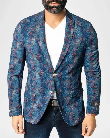 Maceoo Men's Descartes Damask Unconstructed Blazer | Thumbnail 3 Maceoo Men's Descartes Damask Unconstructed Blazer | Thumbnail 3