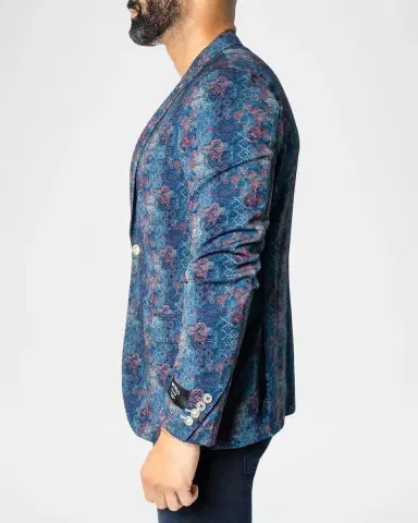 Maceoo Men's Descartes Damask Unconstructed Blazer | Thumbnail 4 Maceoo Men's Descartes Damask Unconstructed Blazer | Thumbnail 4