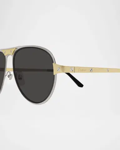 Cartier Men 's CT0533SM Metal Aviator Sunglasses | Thumbnail 2 Cartier Men 's CT0533SM Metal Aviator Sunglasses | Thumbnail 2