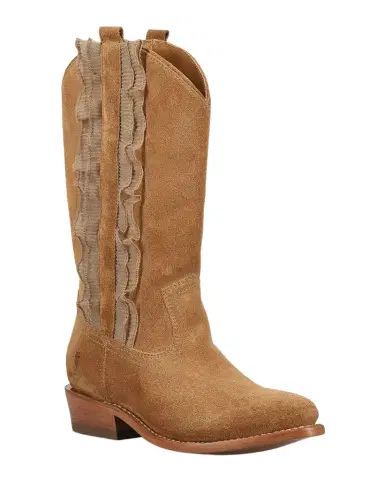 Frye Billy Suede Ruffle Western Boots | Thumbnail 1 Frye Billy Suede Ruffle Western Boots | Thumbnail 1