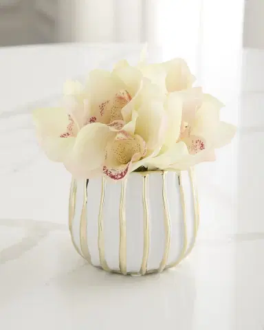 T & C Floral Company Cymbidium 8" Faux Floral Arrangement in Ceramic Pot | Thumbnail 2 T & C Floral Company Cymbidium 8" Faux Floral Arrangement in Ceramic Pot | Thumbnail 2
