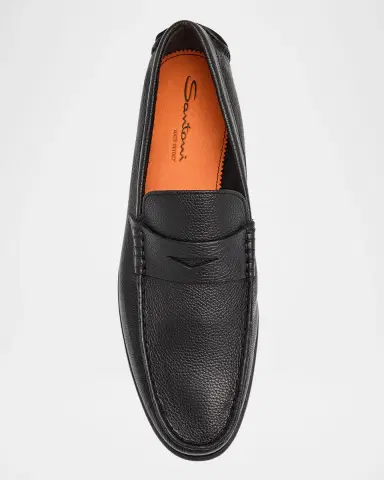 Santoni Men's Ikangia Leather Penny Loafers | Thumbnail 6 Santoni Men's Ikangia Leather Penny Loafers | Thumbnail 6