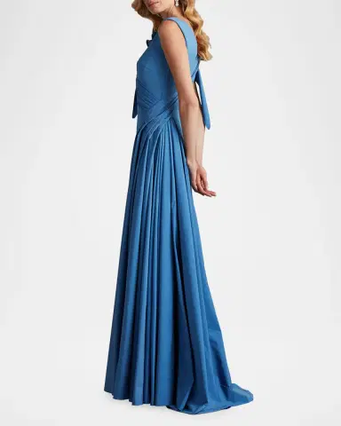Tadashi Shoji Sleeveless Draped Ruffle Crepe Gown | Thumbnail 4 Tadashi Shoji Sleeveless Draped Ruffle Crepe Gown | Thumbnail 4