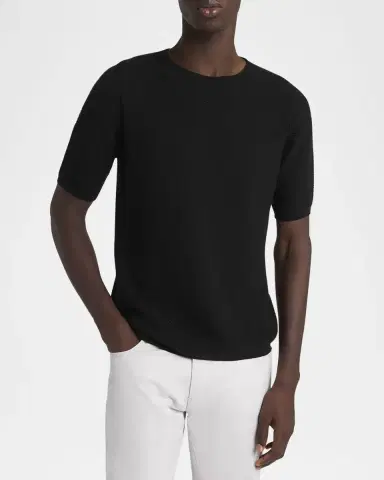 Giorgio Armani Men's Chevron Short-Sleeve Crewneck Sweater | Thumbnail 5 Giorgio Armani Men's Chevron Short-Sleeve Crewneck Sweater | Thumbnail 5