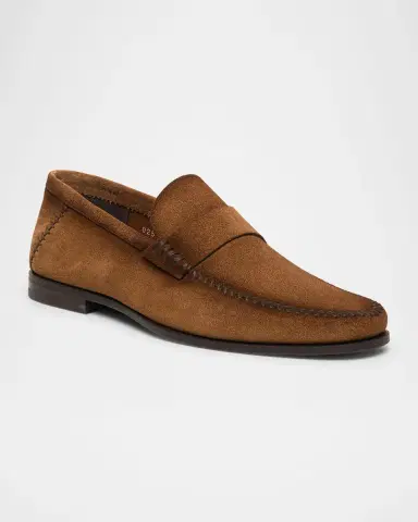 Santoni Men's Paine Soft Suede Loafers | Thumbnail 2 Santoni Men's Paine Soft Suede Loafers | Thumbnail 2