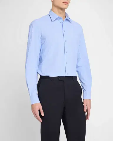 Emporio Armani Men's Interlock Jersey Micro-Dot Sport Shirt | Thumbnail 2 Emporio Armani Men's Interlock Jersey Micro-Dot Sport Shirt | Thumbnail 2