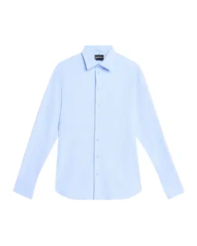Emporio Armani Men's Interlock Jersey Micro-Dot Sport Shirt | Thumbnail 1 Emporio Armani Men's Interlock Jersey Micro-Dot Sport Shirt | Thumbnail 1