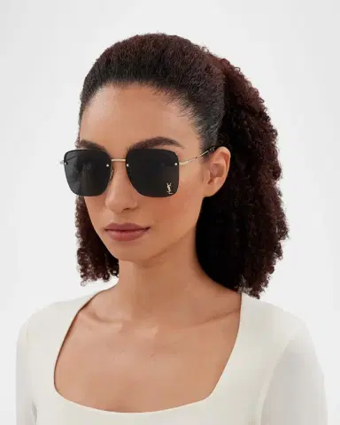 Saint Laurent YSL Rimless Square Metal Sunglasses | Thumbnail 4 Saint Laurent YSL Rimless Square Metal Sunglasses | Thumbnail 4