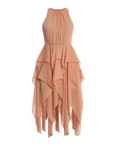 BCBGMAXAZRIA Ruffle Metallic Shimmer Midi Dress | Thumbnail 1 BCBGMAXAZRIA Ruffle Metallic Shimmer Midi Dress | Thumbnail 1