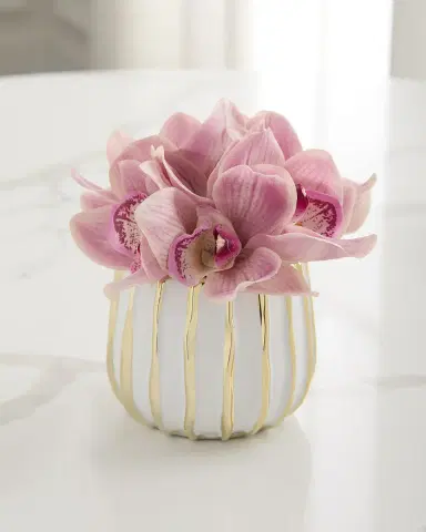 T & C Floral Company Cymbidium 8" Faux Floral Arrangement in Ceramic Pot | Thumbnail 2 T & C Floral Company Cymbidium 8" Faux Floral Arrangement in Ceramic Pot | Thumbnail 2