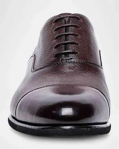 Santoni Men's Darian Grained Leather Oxfords | Thumbnail 4 Santoni Men's Darian Grained Leather Oxfords | Thumbnail 4