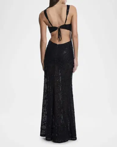 BCBGMAXAZRIA Sequin-Embellished Cutout Gown | Thumbnail 3 BCBGMAXAZRIA Sequin-Embellished Cutout Gown | Thumbnail 3
