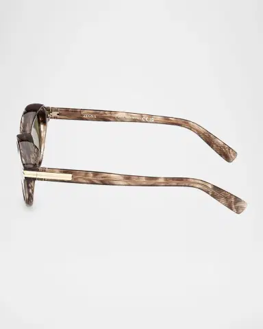 Zegna Men's Round Acetate Sunglasses | Thumbnail 4 Zegna Men's Round Acetate Sunglasses | Thumbnail 4