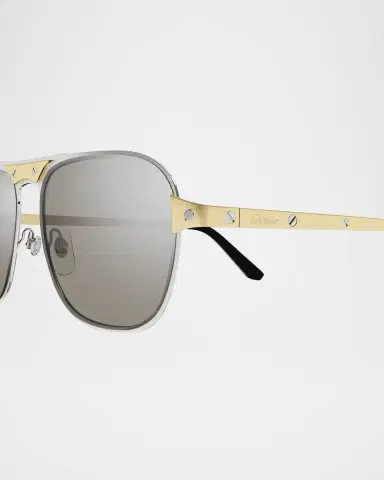 Cartier Men 's CT0532SM Metal Aviator Sunglasses | Thumbnail 2 Cartier Men 's CT0532SM Metal Aviator Sunglasses | Thumbnail 2