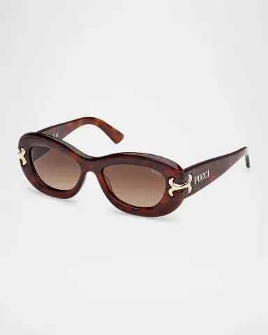 PUCCI Filigree Acetate Oval Sunglasses | Thumbnail 3 PUCCI Filigree Acetate Oval Sunglasses | Thumbnail 3