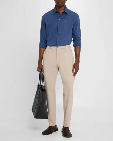 Emporio Armani Men's Linen and Cotton Sport Shirt | Thumbnail 2 Emporio Armani Men's Linen and Cotton Sport Shirt | Thumbnail 2