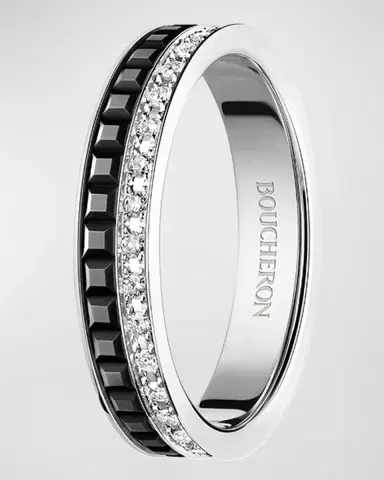 Boucheron Quatre 18K White Gold Diamond & PVD Wedding Band | Thumbnail 2 Boucheron Quatre 18K White Gold Diamond & PVD Wedding Band | Thumbnail 2