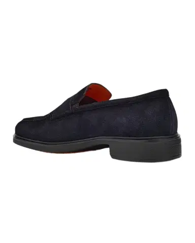 Santoni Men's Easy Suede Penny Loafers | Thumbnail 1 Santoni Men's Easy Suede Penny Loafers | Thumbnail 1