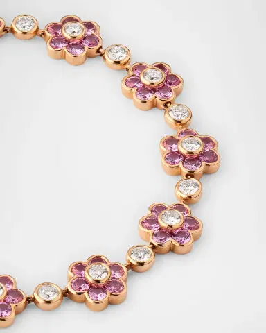 Anita Ko 18K Rose Gold Pink Sapphire and Diamond Flora Choker | Thumbnail 2 Anita Ko 18K Rose Gold Pink Sapphire and Diamond Flora Choker | Thumbnail 2