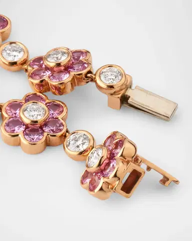 Anita Ko 18K Rose Gold Pink Sapphire and Diamond Flora Choker | Thumbnail 3 Anita Ko 18K Rose Gold Pink Sapphire and Diamond Flora Choker | Thumbnail 3