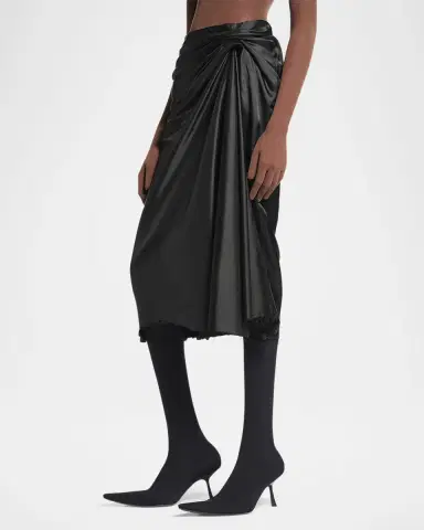 Balenciaga Draped Satin Midi Skirt | Thumbnail 2 Balenciaga Draped Satin Midi Skirt | Thumbnail 2