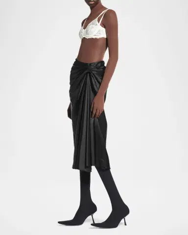 Balenciaga Draped Satin Midi Skirt | Thumbnail 4 Balenciaga Draped Satin Midi Skirt | Thumbnail 4