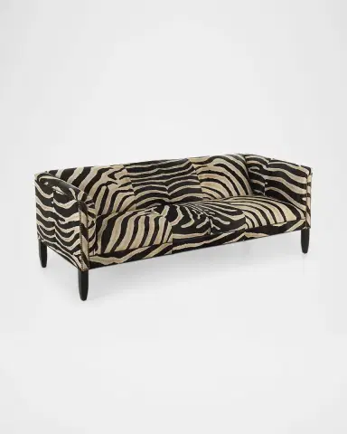 Old Hickory Tannery Julien Zebra-Painted Hair on Hide Sofa, 85" | Thumbnail 2 Old Hickory Tannery Julien Zebra-Painted Hair on Hide Sofa, 85" | Thumbnail 2