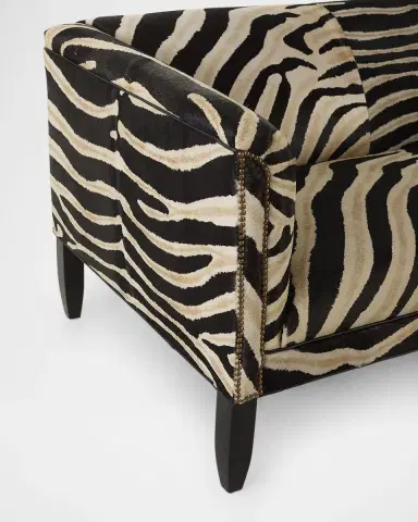 Old Hickory Tannery Julien Zebra-Painted Hair on Hide Sofa, 85" | Thumbnail 5 Old Hickory Tannery Julien Zebra-Painted Hair on Hide Sofa, 85" | Thumbnail 5