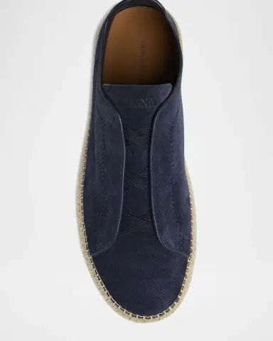 Zegna Men's Triple Stitch Suede Espadrille Sneakers | Thumbnail 3 Zegna Men's Triple Stitch Suede Espadrille Sneakers | Thumbnail 3