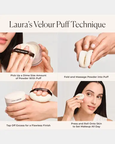 Laura Mercier Jumbo Translucent Loose Setting Powder Ultra-Blur & Velour Puff | Thumbnail 7 Laura Mercier Jumbo Translucent Loose Setting Powder Ultra-Blur & Velour Puff | Thumbnail 7