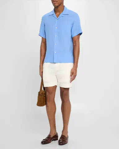Ralph Lauren Purple Label Men's Hand-Tailored Pleated Drawstring Shorts | Thumbnail 2 Ralph Lauren Purple Label Men's Hand-Tailored Pleated Drawstring Shorts | Thumbnail 2