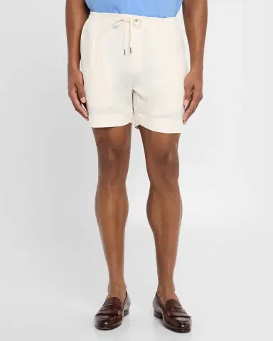 Ralph Lauren Purple Label Men's Hand-Tailored Pleated Drawstring Shorts | Thumbnail 4 Ralph Lauren Purple Label Men's Hand-Tailored Pleated Drawstring Shorts | Thumbnail 4