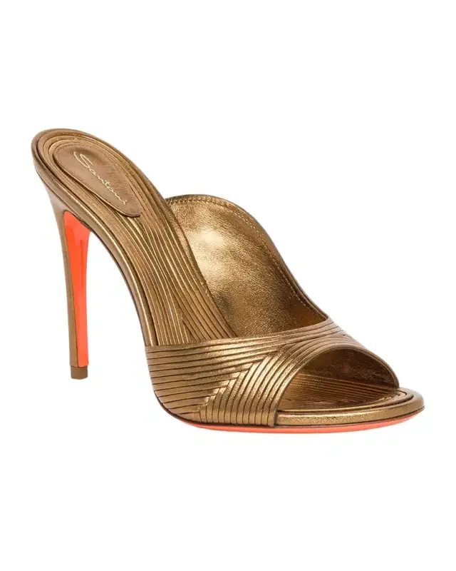 Serpentine Metallic Asymmetrical Slide Sandals Serpentine Metallic Asymmetrical Slide Sandals